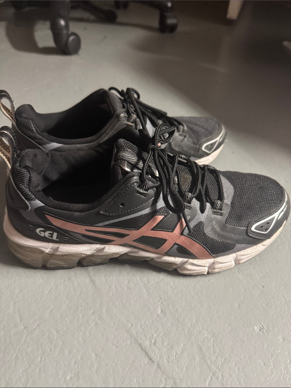 Asics Women's Black with Rose Gold Accent Athletic Running Shoes